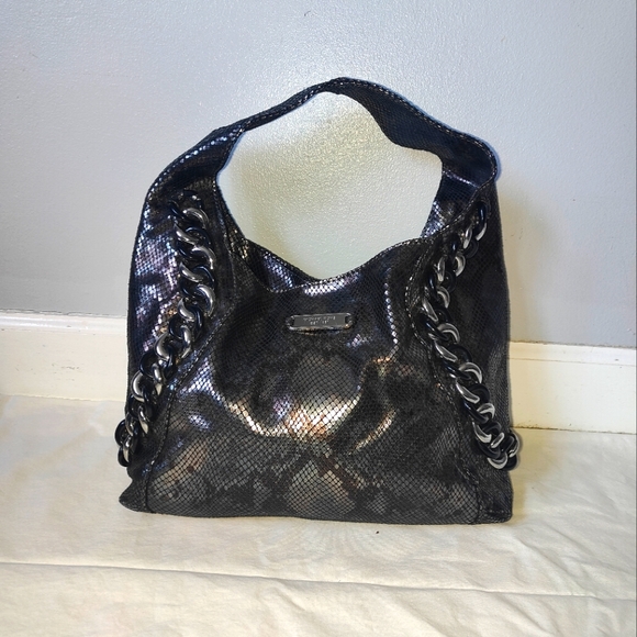 Authentic $448 Michael Kors Gunmetal Python Snakeskin Genuine Leather Pu… - Picture 3 of 16